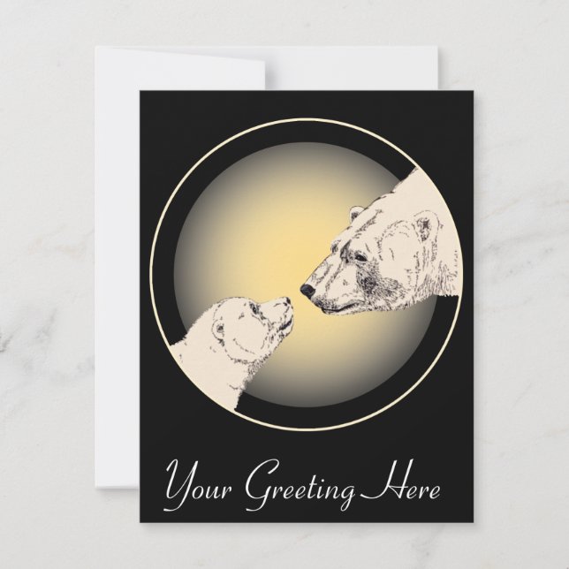 Tarjeta de cubo de oso polar personalizado para in (Anverso)