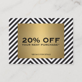 Tarjeta de Cuento Retro Black White Pattern Gold N