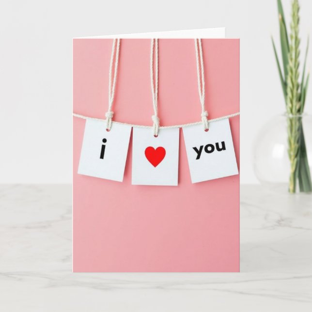 Tarjeta de Cuerda Simple Te Amo (Anverso)