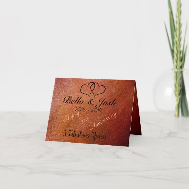 Tarjeta de cuero sintético personalizada para el 3 (Anverso)