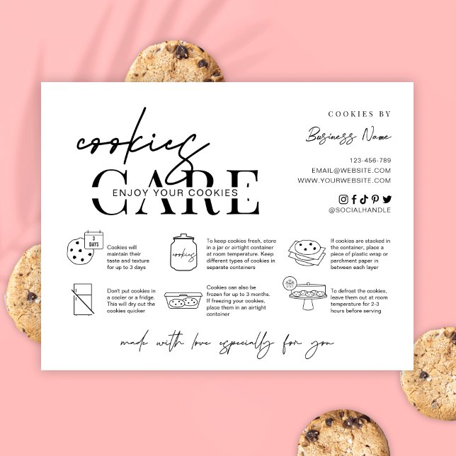 Tarjeta de cuidado de cookies Minimalista guión mo (Subido por el creador)