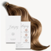Tarjeta de cuidado de extensiones de cabello con l