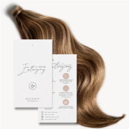 Tarjeta de cuidado de extensiones de cabello con l