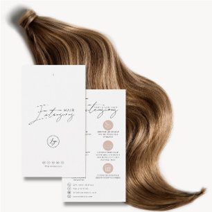 Tarjeta de cuidado de extensiones de cabello con l
