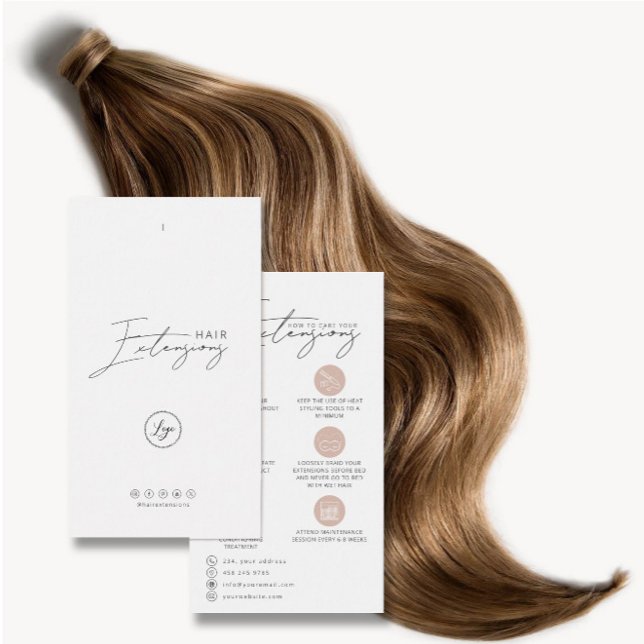 Tarjeta de cuidado de extensiones de cabello con l (Subido por el creador)