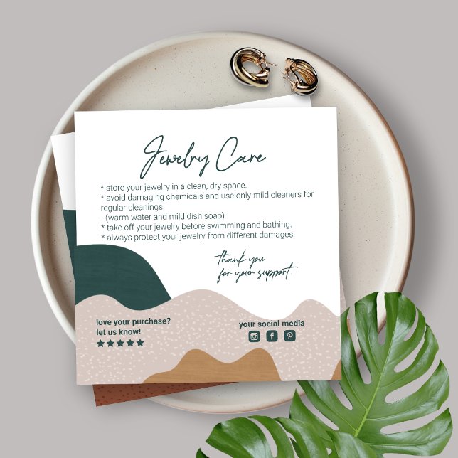 Tarjeta de cuidado de joyas de Boho resumen modern (Subido por el creador)