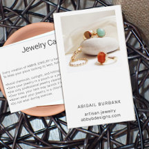 Tarjeta de cuidado de joyas para artistas fotográf