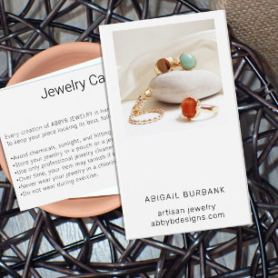 Tarjeta de cuidado de joyas para artistas fotográf