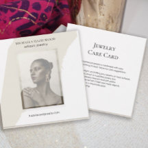 Tarjeta de cuidado de joyas para artistas fotográf