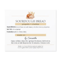 Tarjeta de cuidado de pan de masa madre personaliz