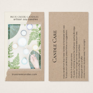 Tarjeta de cuidado de velas de fotos Kraft moderna