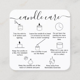 Tarjeta de cuidado de velas gracias tarjeta hecha 