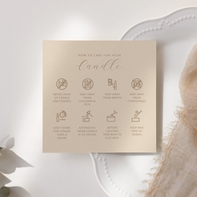 Tarjeta de cuidado de velas Tarjeta de instruccion (Subido por el creador)