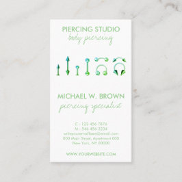 Tarjeta de cuidado verde para Piercing de joyas co
