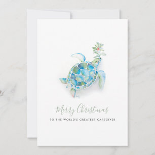 Tarjeta de Cuidador de Tortugas Marinas en Navidad