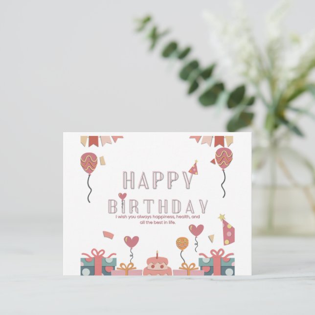 Tarjeta de cumpleaños (Anverso de pie)