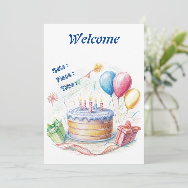 Tarjeta de Cumpleaños (Anverso de pie)