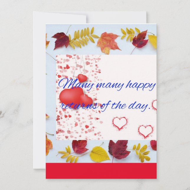 Tarjeta de cumpleaños. (Anverso)