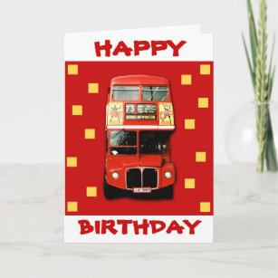 Tarjeta de cumpleaños 01 del autobús de Londres