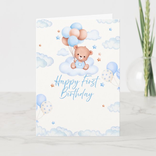 Tarjeta de cumpleaños 1º azul (Anverso)
