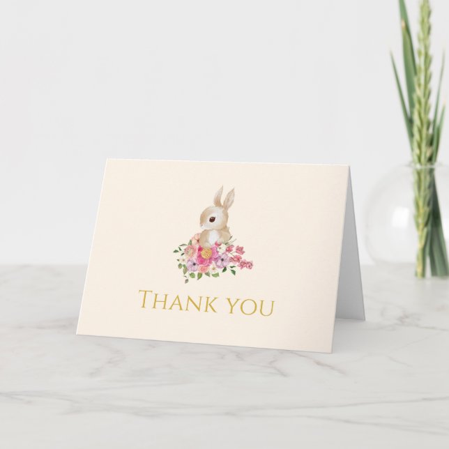 Tarjeta de cumpleaños 1º de Bunny agradeciendo (Anverso)