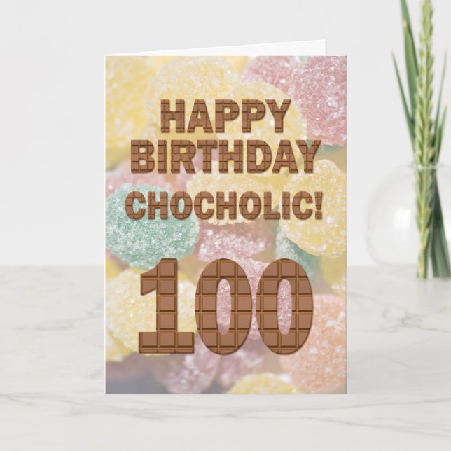 Tarjeta de cumpleaños 100 del chocolate (Anverso)
