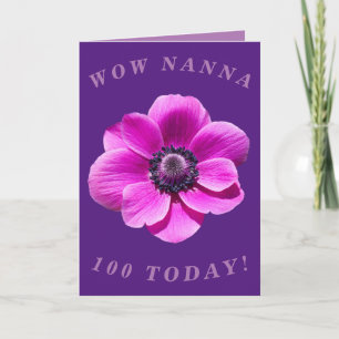 Tarjeta de cumpleaños 100 para Nanna brillante y a
