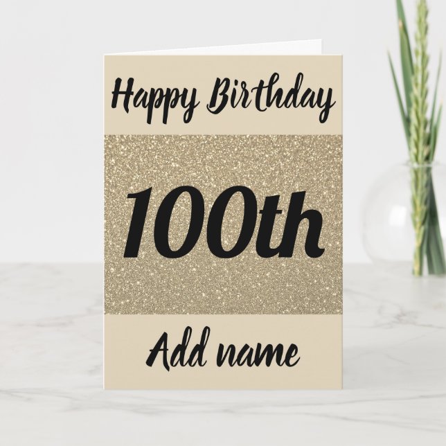 Tarjeta de cumpleaños 100 personalizada especial (Anverso)