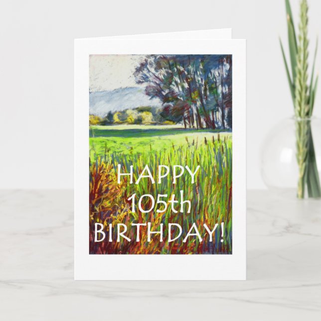 Tarjeta de cumpleaños 105 - Noche en los prados (Anverso)