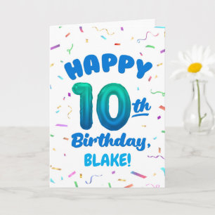 Tarjeta de cumpleaños 10 con nombre personalizado