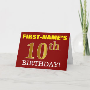 Tarjeta de cumpleaños "10 cumpleaños" Red, Imitati