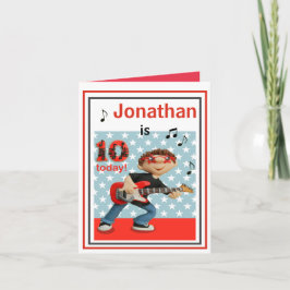 Tarjeta de cumpleaños 10 niños personalizares - Ro