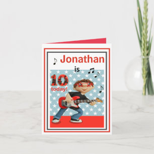 Tarjeta de cumpleaños 10 para niños personalizable