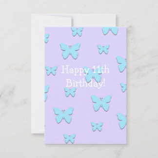 Tarjeta de cumpleaños 11 Feliz para Mariposa