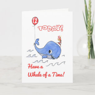 Tarjeta de cumpleaños 12º de ballena y globo Perso