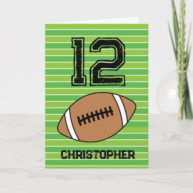 Tarjeta de cumpleaños 12º para el Fútbol Verde (Anverso)