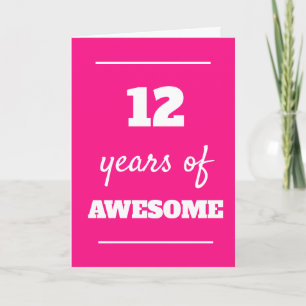 Tarjeta de cumpleaños 12 Rosa