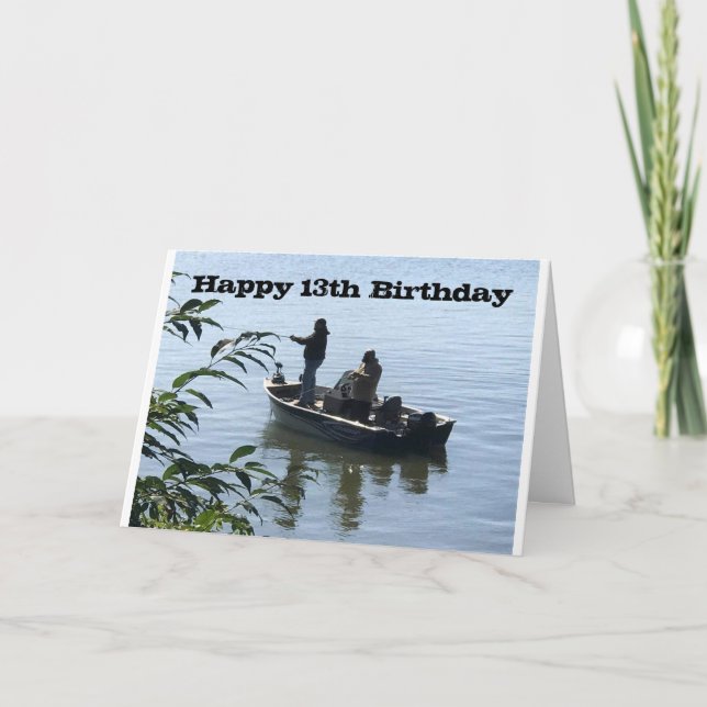 Tarjeta de *CUMPLEAÑOS *13* *PESCADOR* (Anverso)