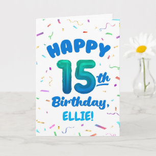 Tarjeta de cumpleaños 15 con nombre personalizado