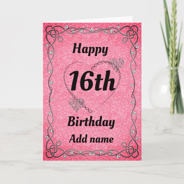 Tarjeta de cumpleaños 16 de bonito especial (Anverso)