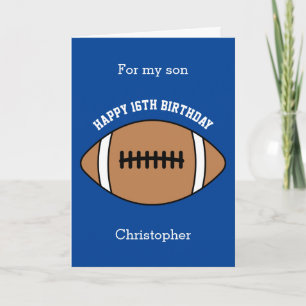 Tarjeta de cumpleaños 16 del Blue Football Sport