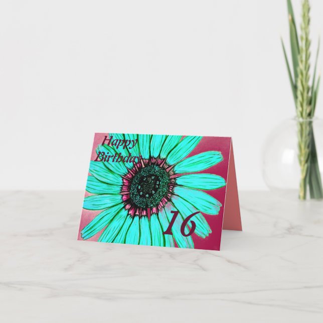 Tarjeta de cumpleaños 16 feliz (Anverso)