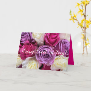 Tarjeta de cumpleaños 16 Happy Happy Floral Modern