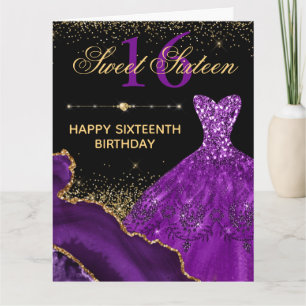 Tarjeta de cumpleaños 16 Sweet Dress de acuarela p