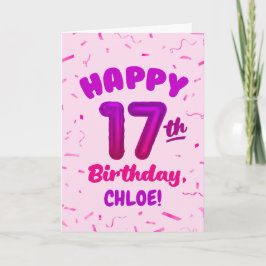 Tarjeta de cumpleaños 17 con nombre personalizado