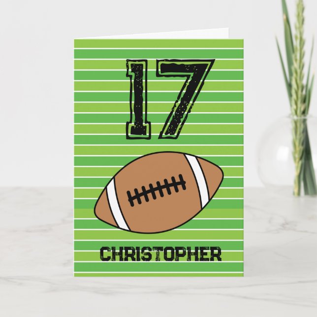 Tarjeta de cumpleaños 17 para el Fútbol Verde (Anverso)