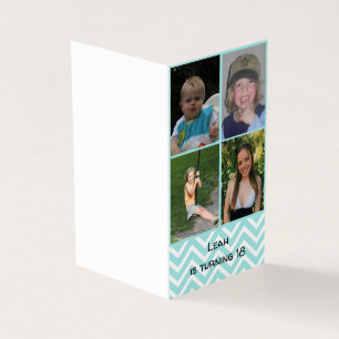 Tarjeta de cumpleaños 18 con 4 fotos