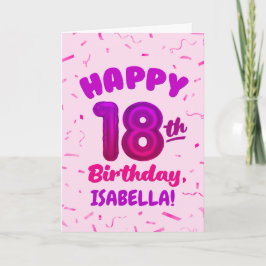 Tarjeta de cumpleaños 18 con nombre personalizado