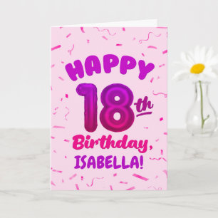 Tarjeta de cumpleaños 18 con nombre personalizado