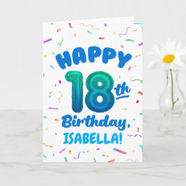 Tarjeta de cumpleaños 18 con nombre personalizado